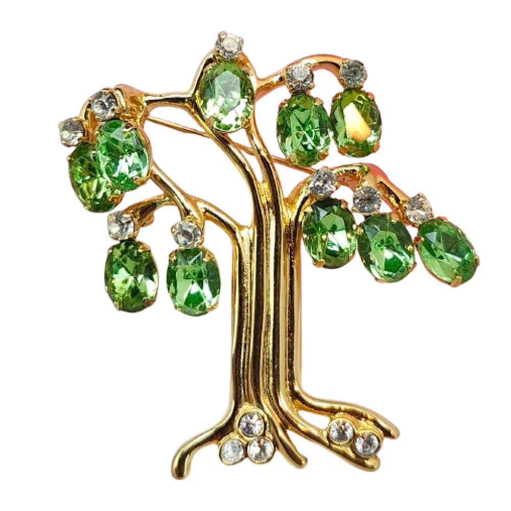 Vtg Kjl Kenneth Jay Lane Tree Of Life Uranium Gla… - image 1